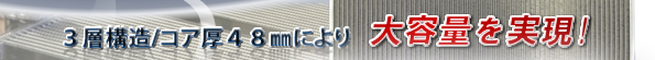 ３層構造/コア厚48mmにより、大容量を実現！
